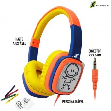 Headphone P2 Kids XC-HS17 X-Cell - Laranja Azul